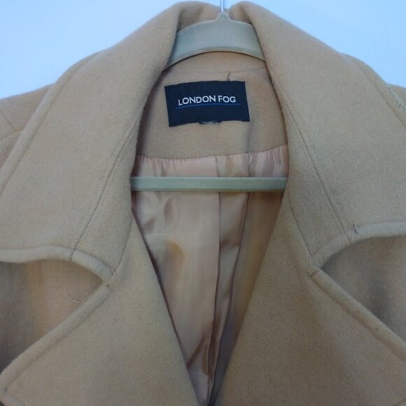 London Fog Wool Blend Double Breasted Pea Coat Women Plus Sz 3X** Camel Tan - Picture 3 of 16